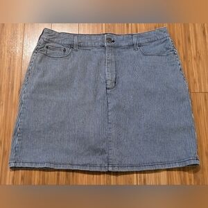 Croft & Barrow Classic Blue Striped Jean Skirt